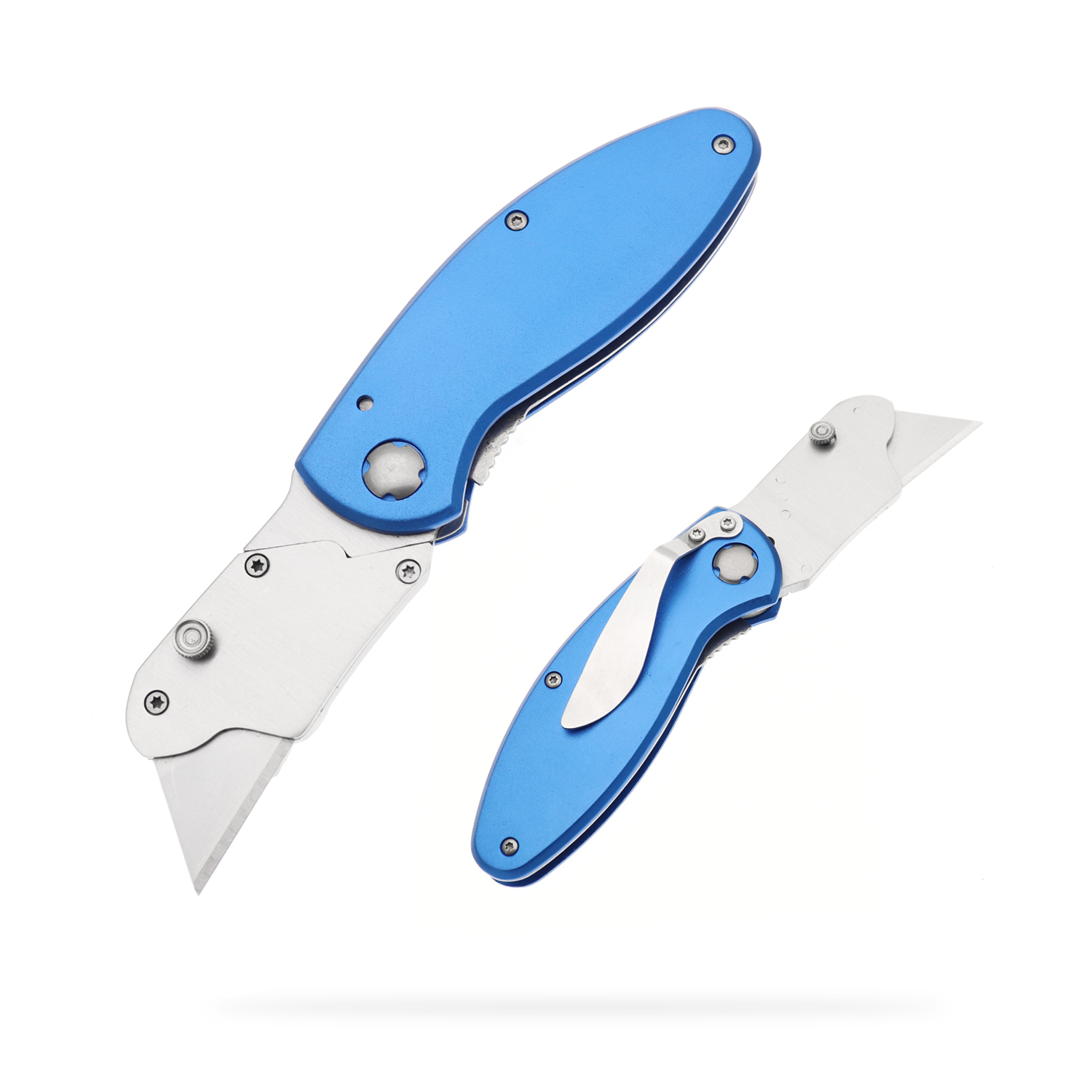 Manufacturers wholesale stainless steel folding utility knife aluminum alloy handle 3D printing pattern outdoor camping portable pocket