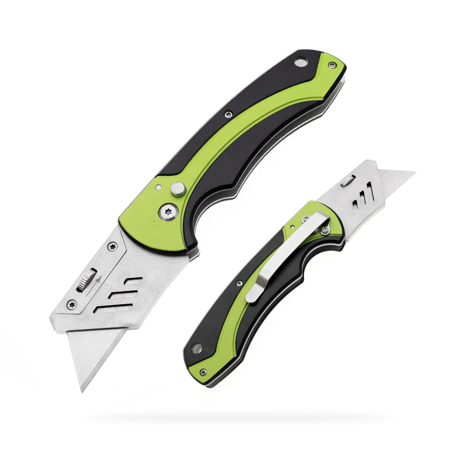 Utility Knife, Yangjiang Jinlangda, Manufacturer, Lightweight Utility Knife Aluminum Alloy Body with Two Color Painting Handy Sturdy Compact Portable for Office Gift Hand Tool SK