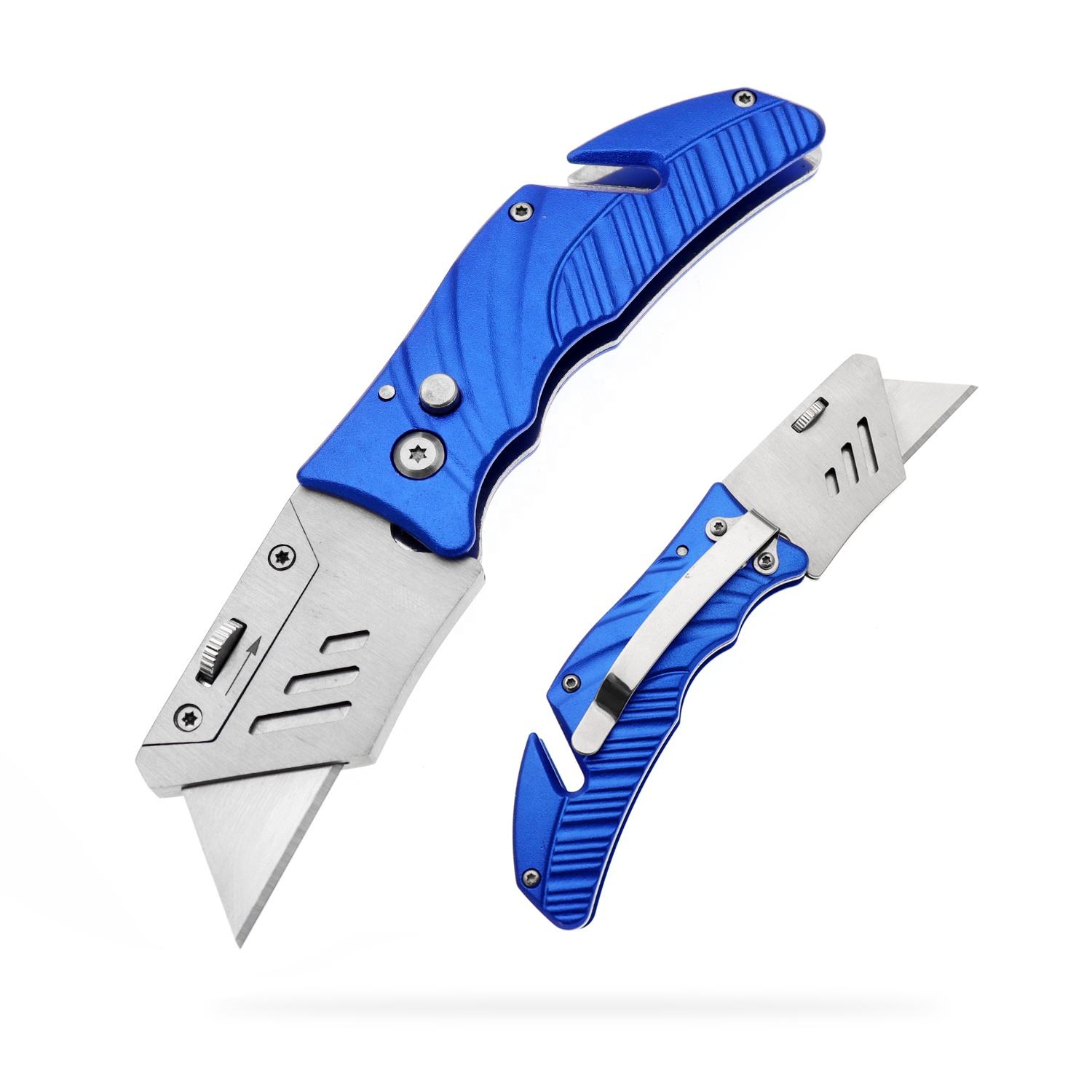 Utility Knife, Yangjiang Jinlangda, Manufacturer, Box Cutter, Light-Weight Compact Portable Anodized Color Custom Laser UV Print Logo Utility Knife Stainless Steel Quick-Change